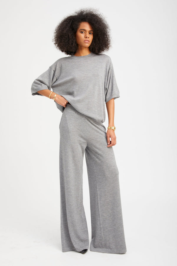 Sprwmn Cashmere Wide Leg Pants GREY