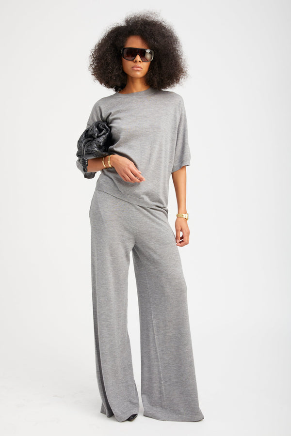 sprwmn Cashmere Wide Leg Pants GREY