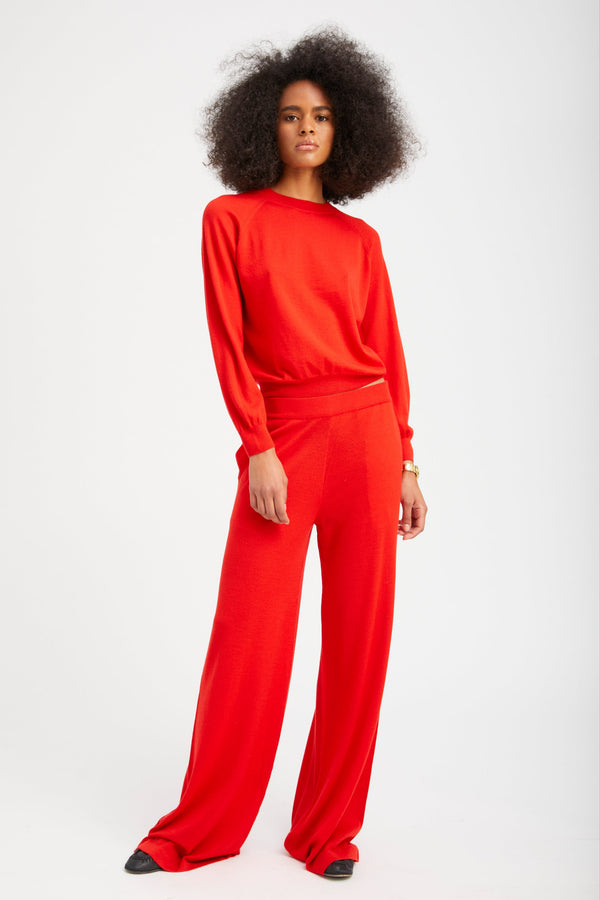 Sprwmn Cashmere Wide Leg Pants RED
