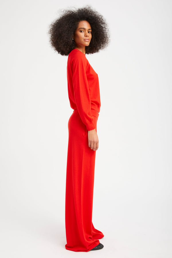 Sprwmn Cashmere Wide Leg Pants RED