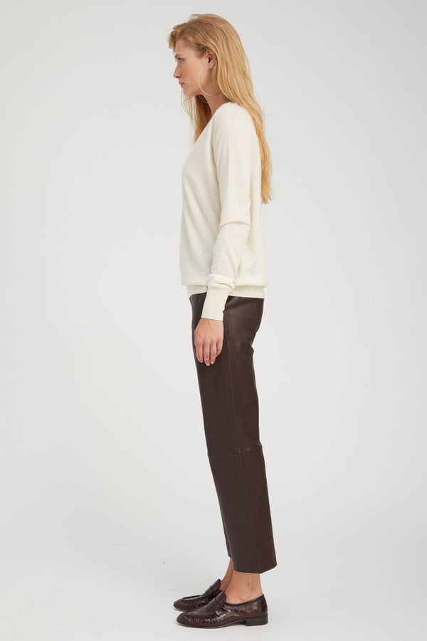 Sprwmn Chalk Cashmere V-Neck Sweater Chalk