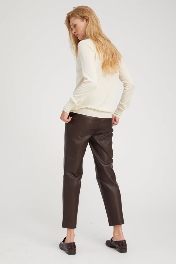 Sprwmn Chalk Cashmere V-Neck Sweater Chalk