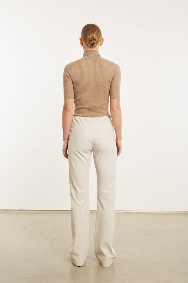 Sprwmn Chalk Leather Straight Leg Pants Chalk