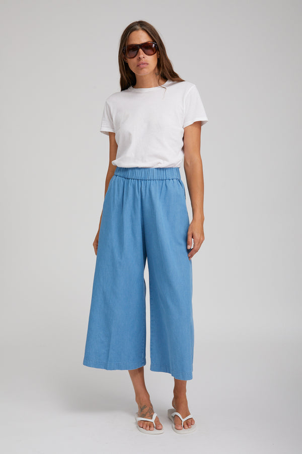 Sprwmn Chambray Culotte Blue