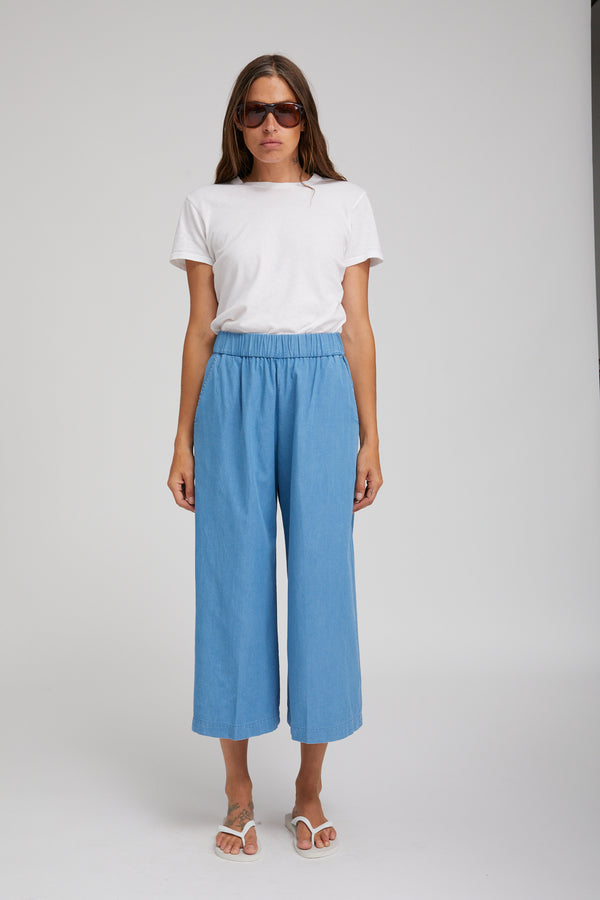 Sprwmn Chambray Culotte Blue