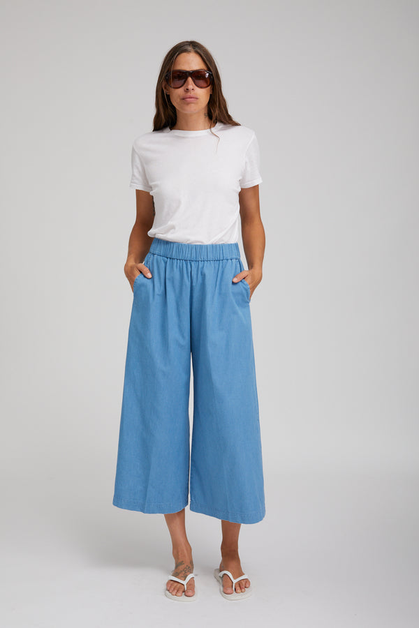 sprwmn Chambray Culotte Blue