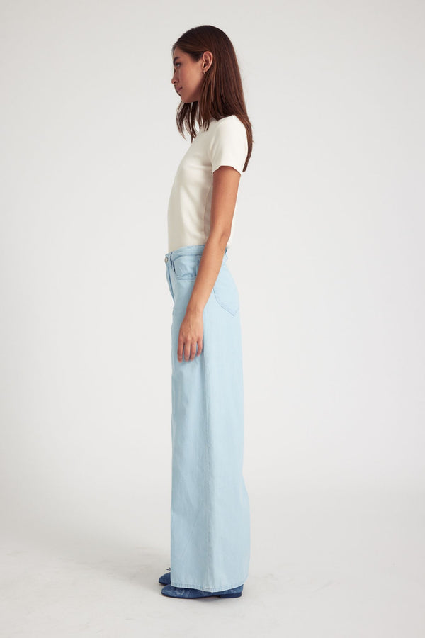 Sprwmn Chambray Wide Leg Pants Charlie