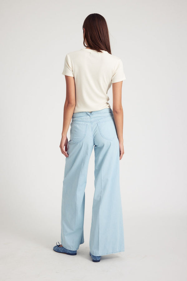 Sprwmn Chambray Wide Leg Pants Charlie