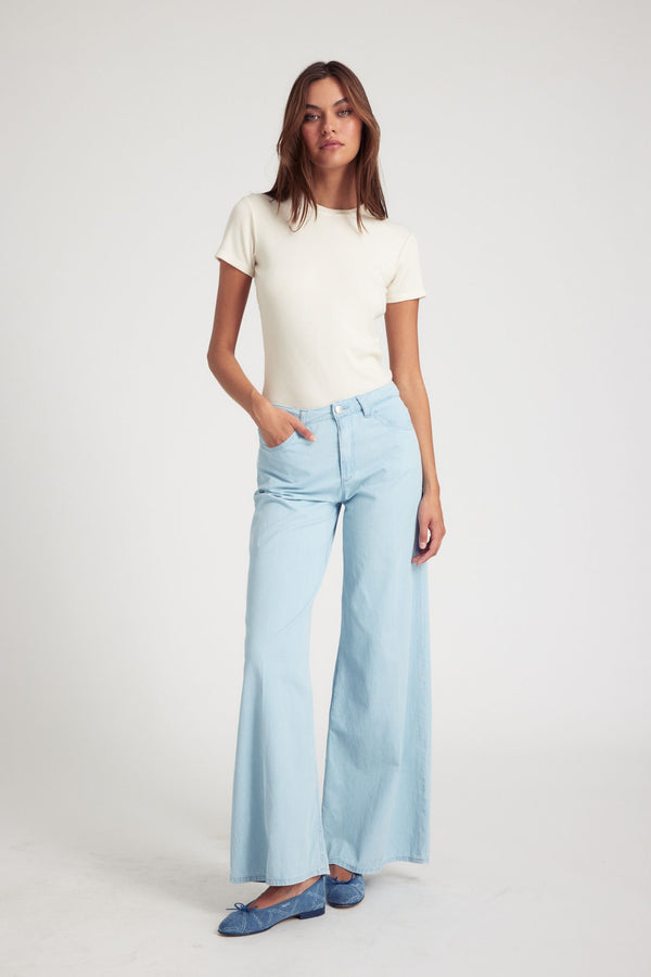 sprwmn Chambray Wide Leg Pants Charlie