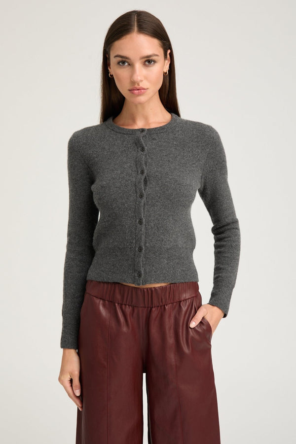 sprwmn Charcoal Cashmere Baby Cardigan Charcoal