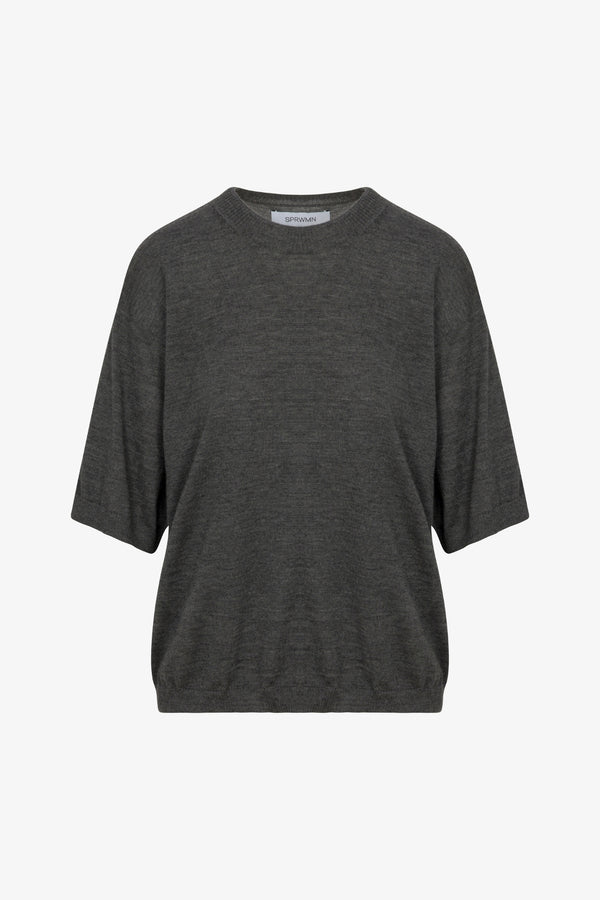 Sprwmn Charcoal Cashmere Boxy Tee CHARCOAL