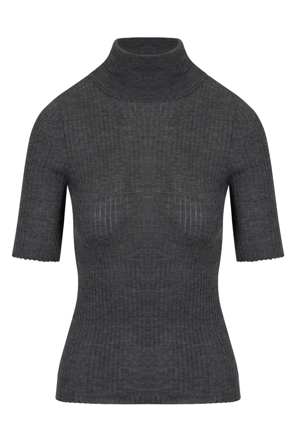 Sprwmn Charcoal Cashmere Turtleneck Charcoal