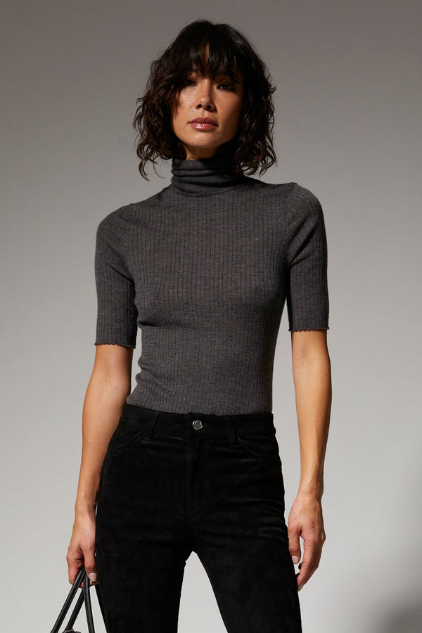 sprwmn Charcoal Cashmere Turtleneck Charcoal
