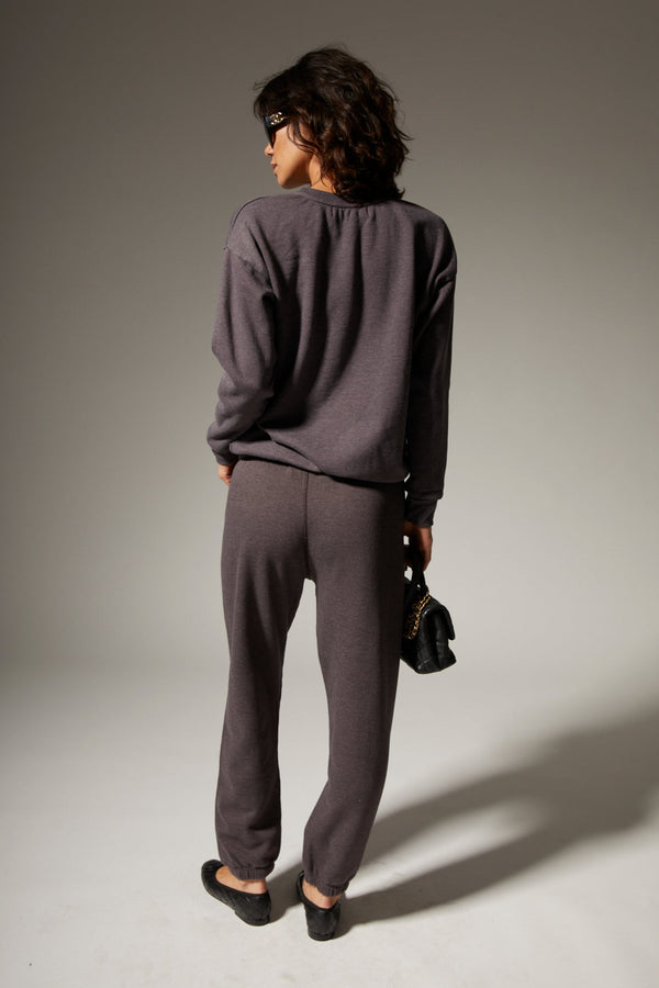 Sprwmn Charcoal Heart Sweatshirt Charcoal