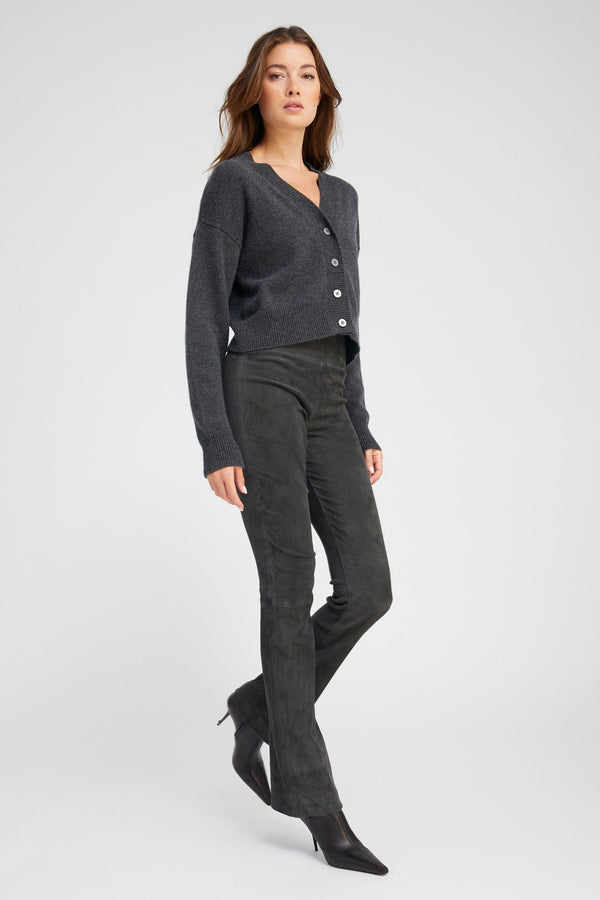 Sprwmn Charcoal Suede Micro Flare CHARCOAL