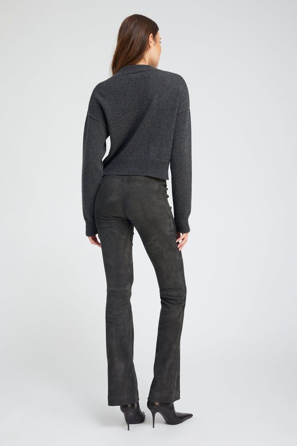 Sprwmn Charcoal Suede Micro Flare CHARCOAL