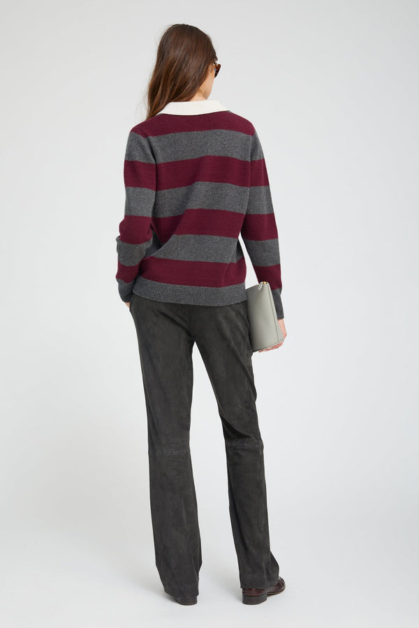 Sprwmn Charcoal Suede Straight Leg Pants CHARCOAL