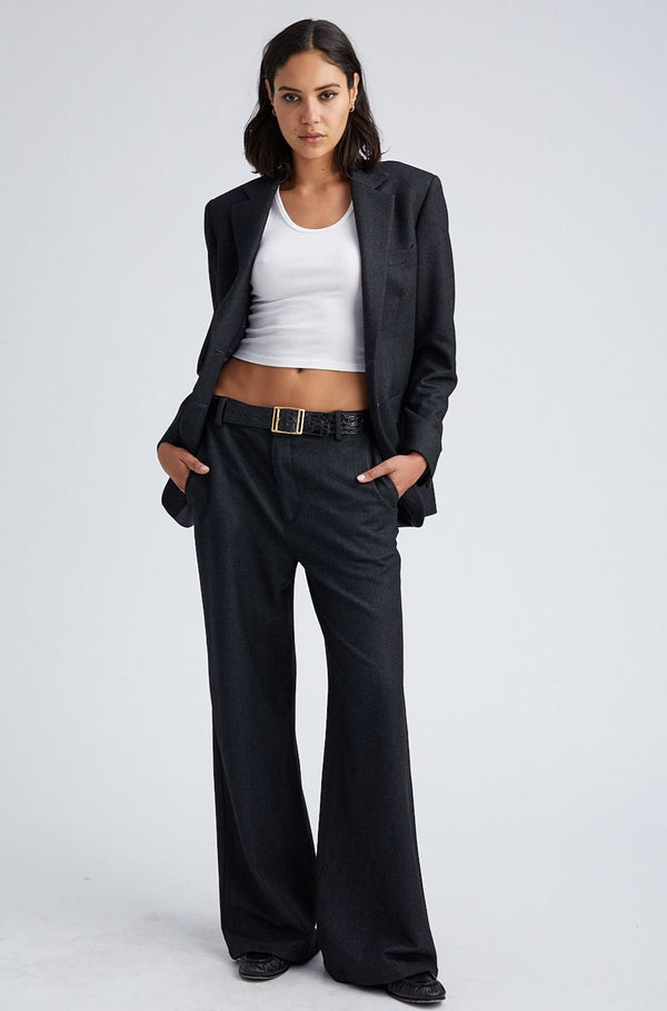 sprwmn Charcoal Wool Oversized Blazer Charcoal