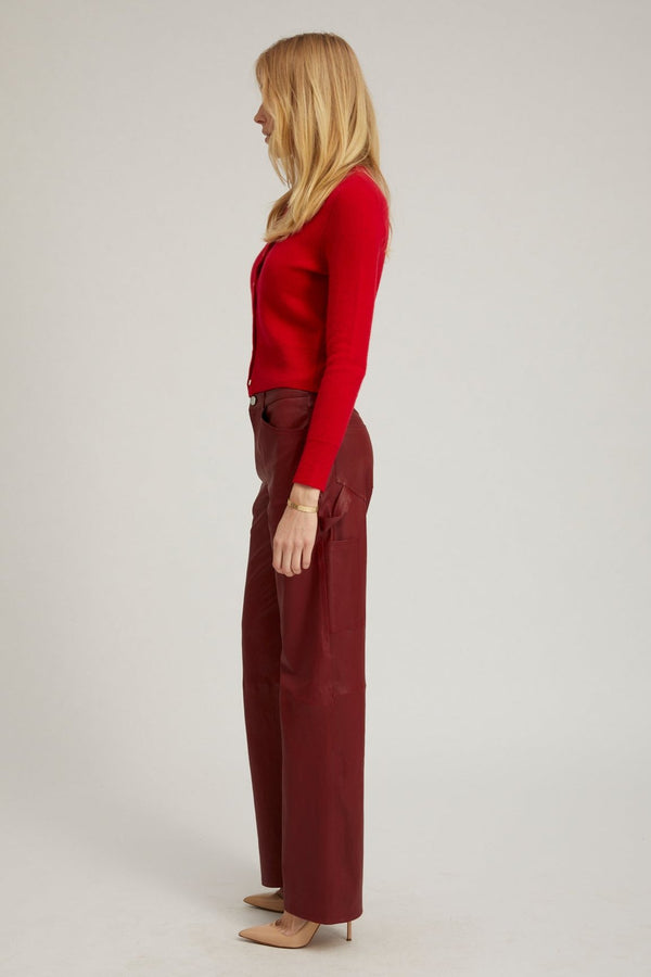 Sprwmn Cherry Leather Carpenter Pants Cherry