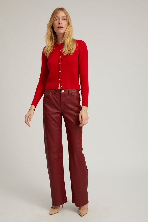 sprwmn Cherry Leather Carpenter Pants Cherry