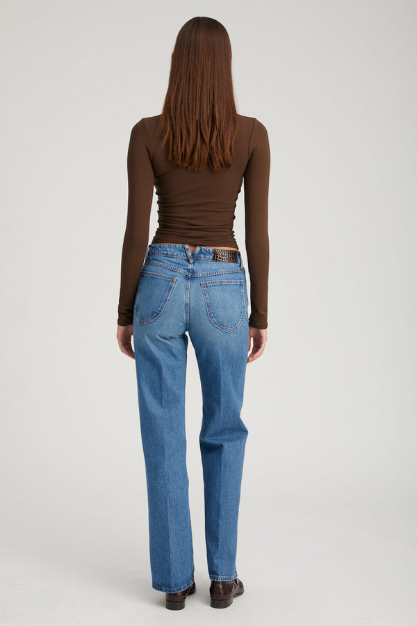 Sprwmn City Long Sleeve Mock Neck Brown