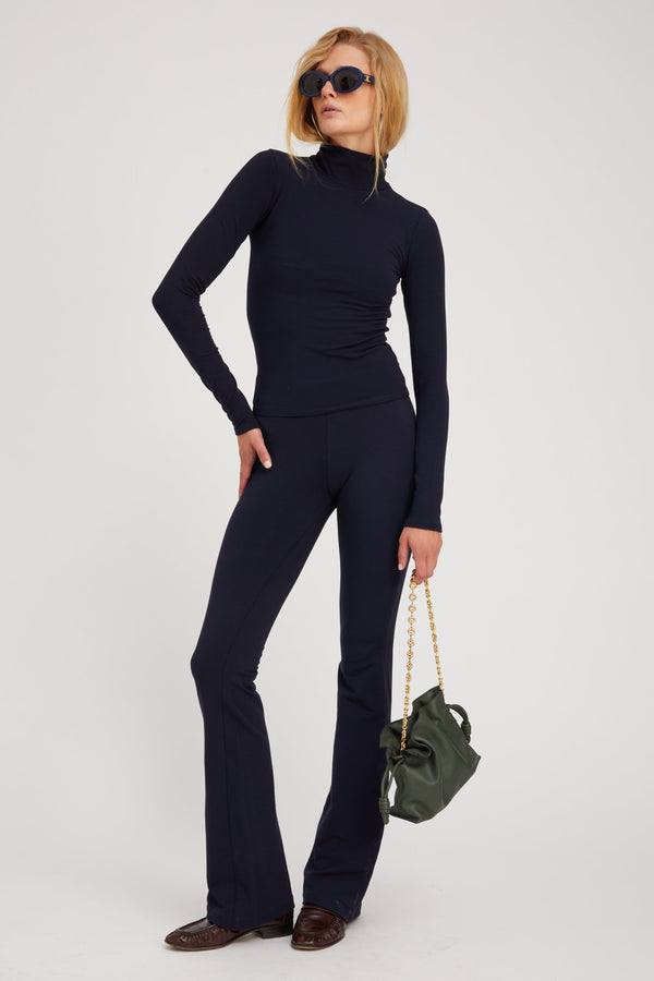 Sprwmn City Long Sleeve Mock Neck Navy