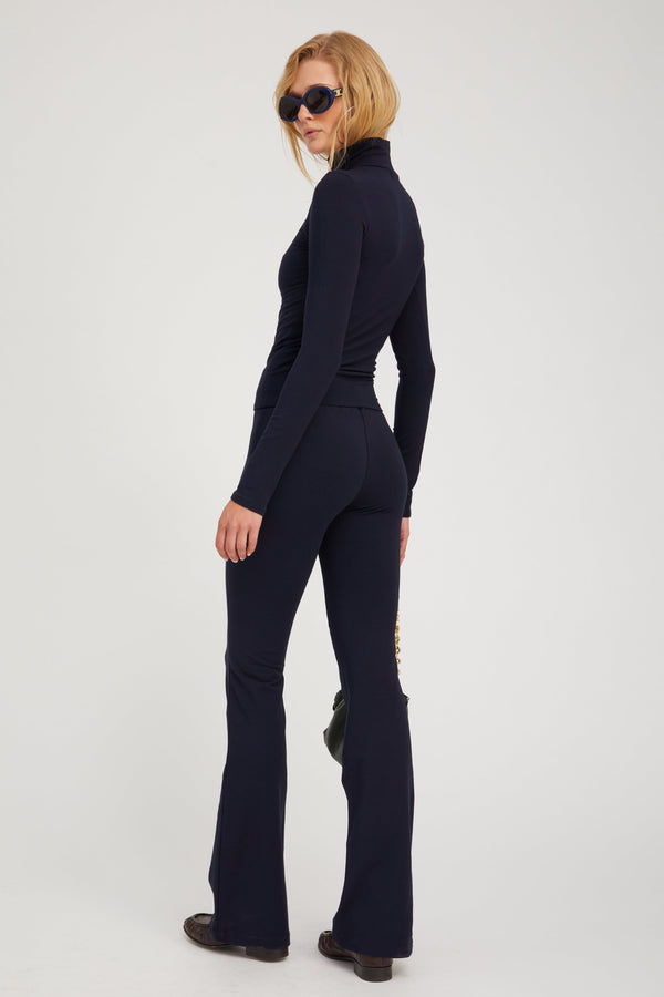 Sprwmn City Long Sleeve Mock Neck Navy