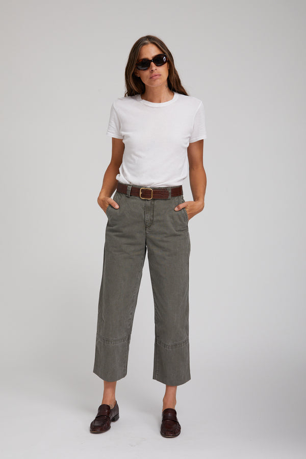 sprwmn Classic Cotton Pants Moss