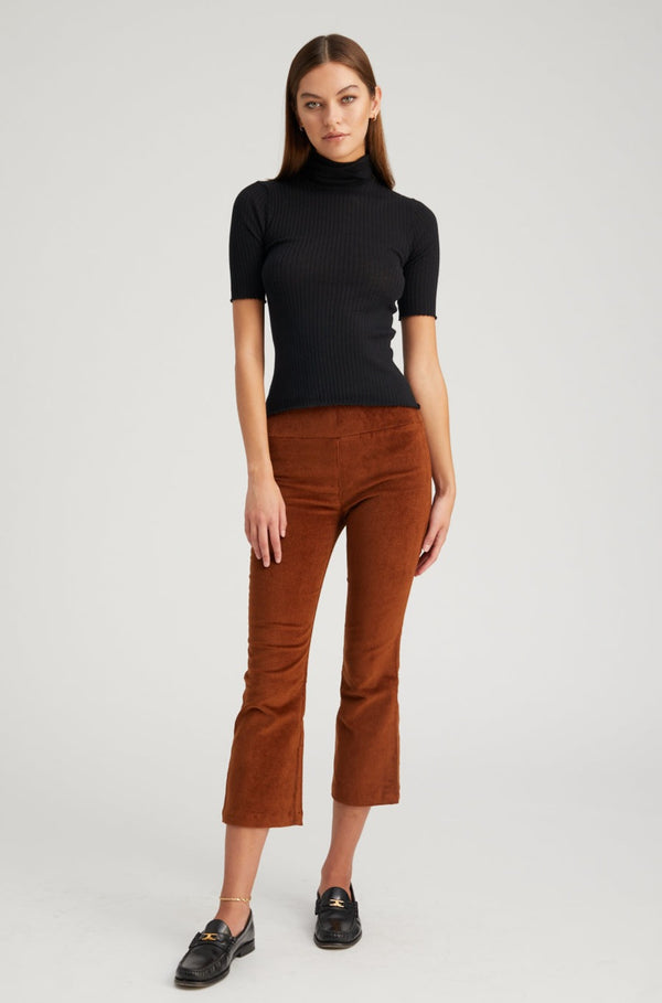 Sprwmn Corduroy Crop Flare Pants Dark Cognac
