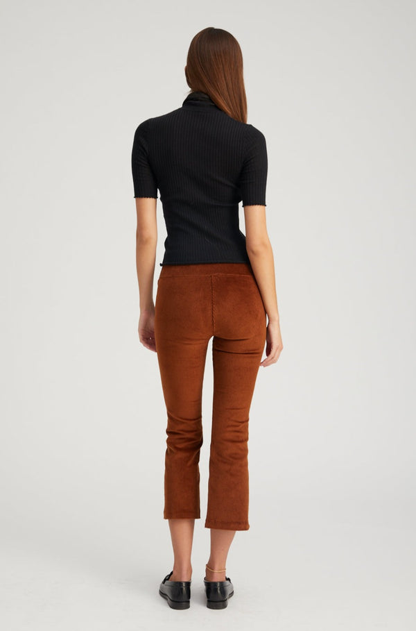 Sprwmn Corduroy Crop Flare Pants Dark Cognac