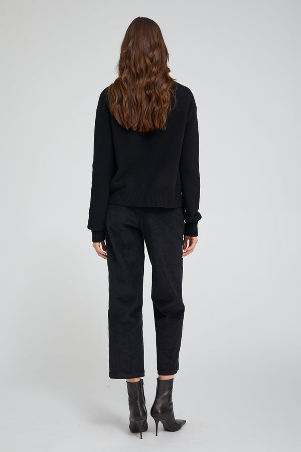 Sprwmn Corduroy Cropped Trousers BLACK