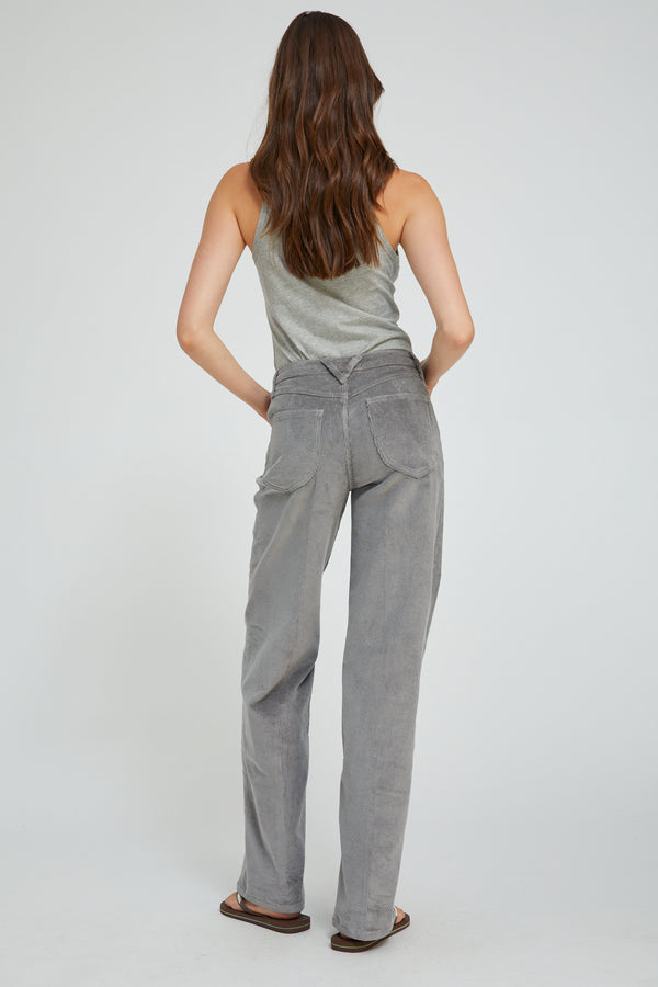 Sprwmn Corduroy Wide Leg Trousers Grey