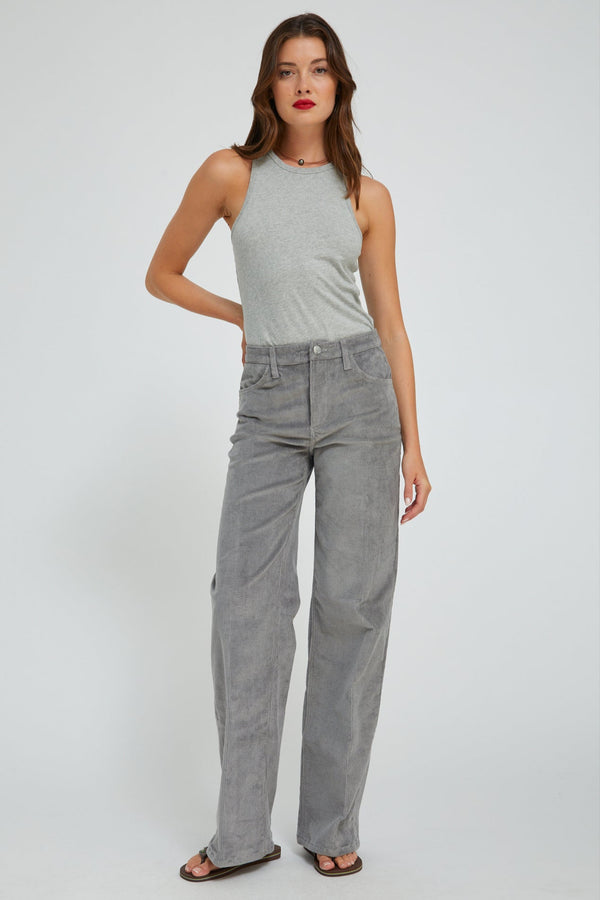 sprwmn Corduroy Wide Leg Trousers Grey