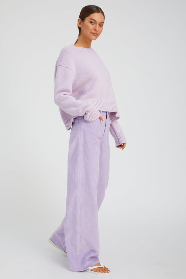 Sprwmn Corduroy Wide Leg Trousers LAVENDER