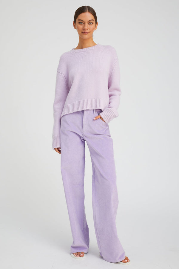sprwmn Corduroy Wide Leg Trousers LAVENDER