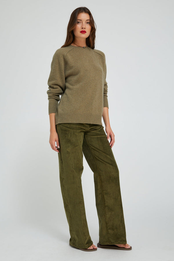 Sprwmn Corduroy Wide Leg Trousers Moss