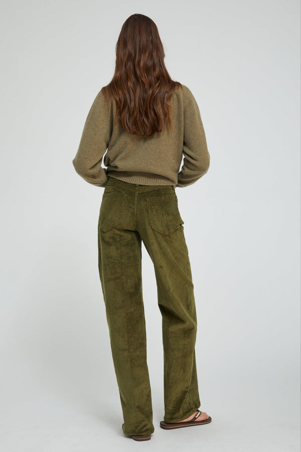 Sprwmn Corduroy Wide Leg Trousers Moss