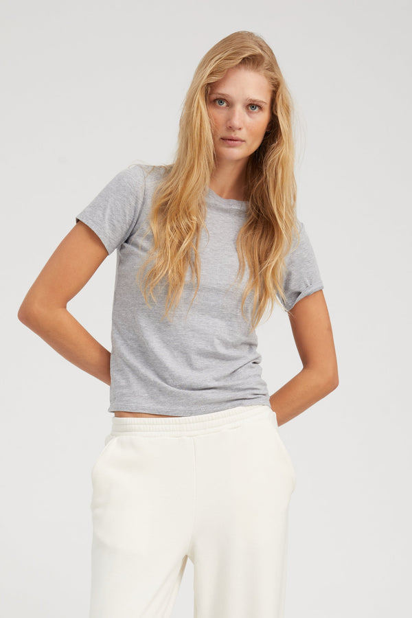 sprwmn Cotton Baby Tee Heather Grey