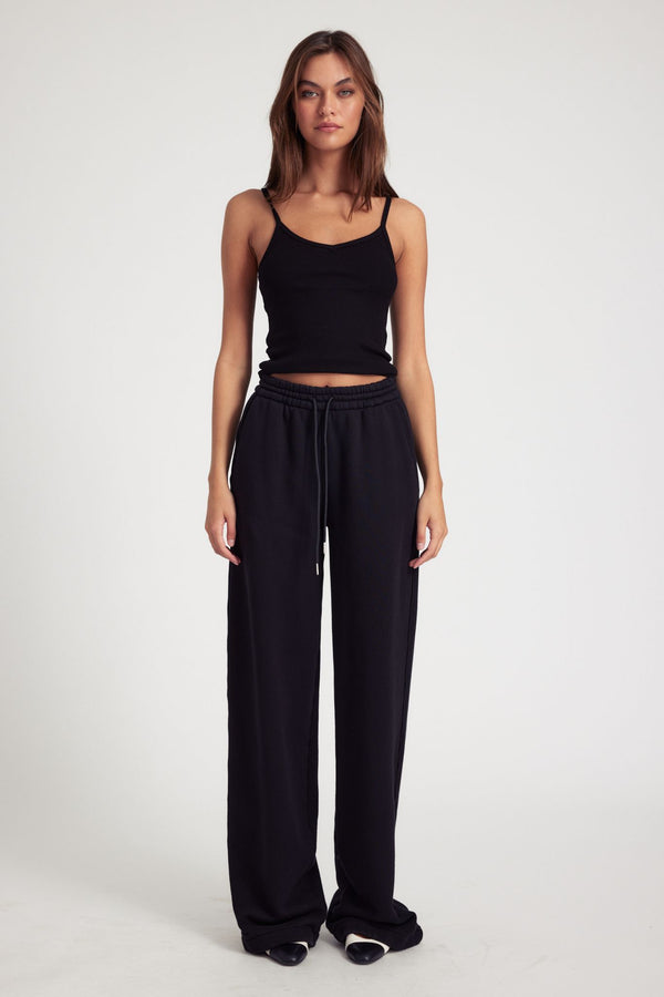 sprwmn Cotton Baggy Sweatpants Black