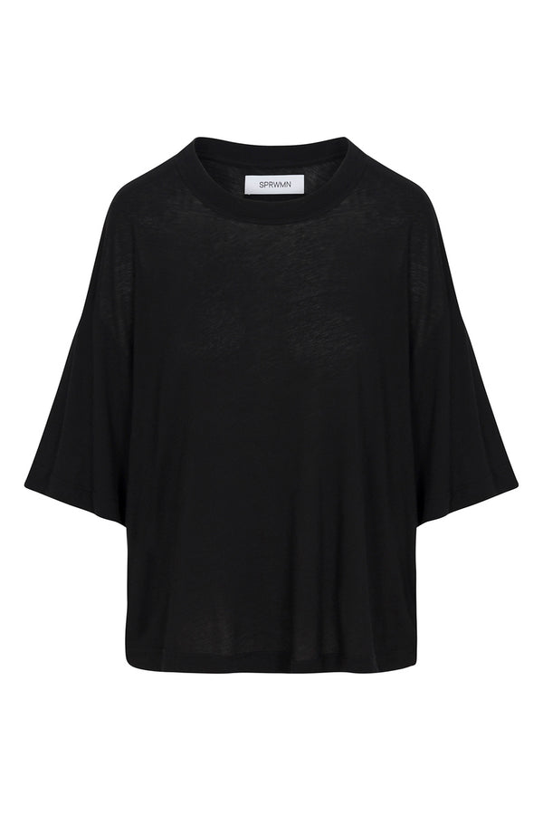 Sprwmn Cotton Boxy Tee Black