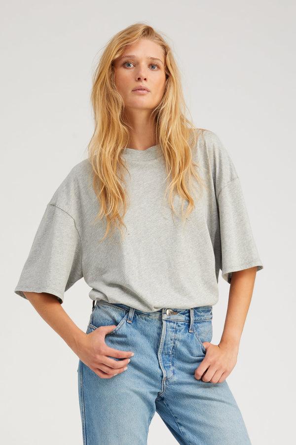 sprwmn Cotton Boxy Tee Heather Grey