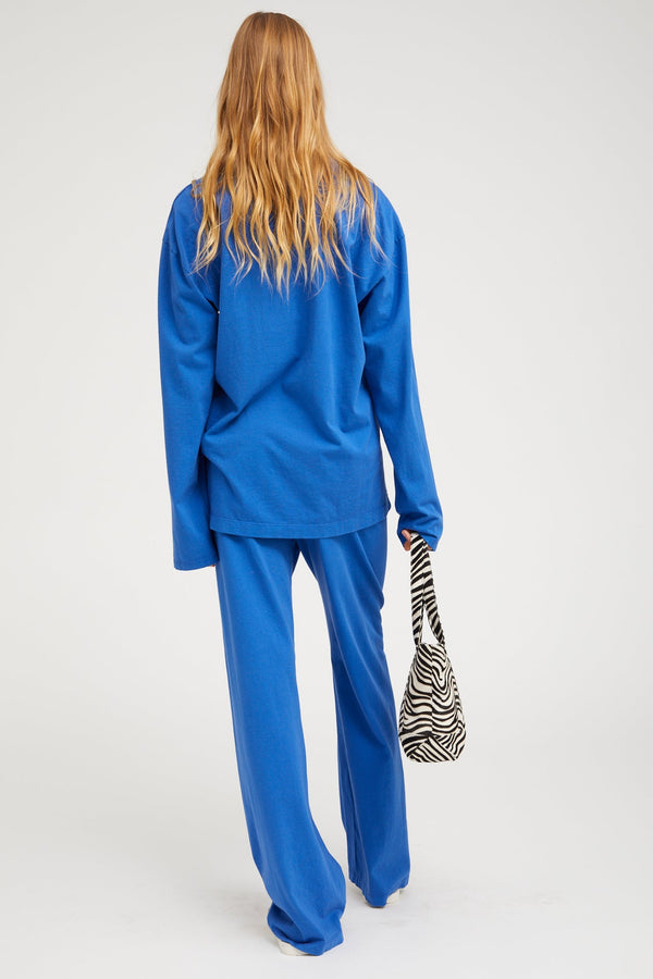 Sprwmn Cotton Jersey Oversized Polo FRENCH BLUE