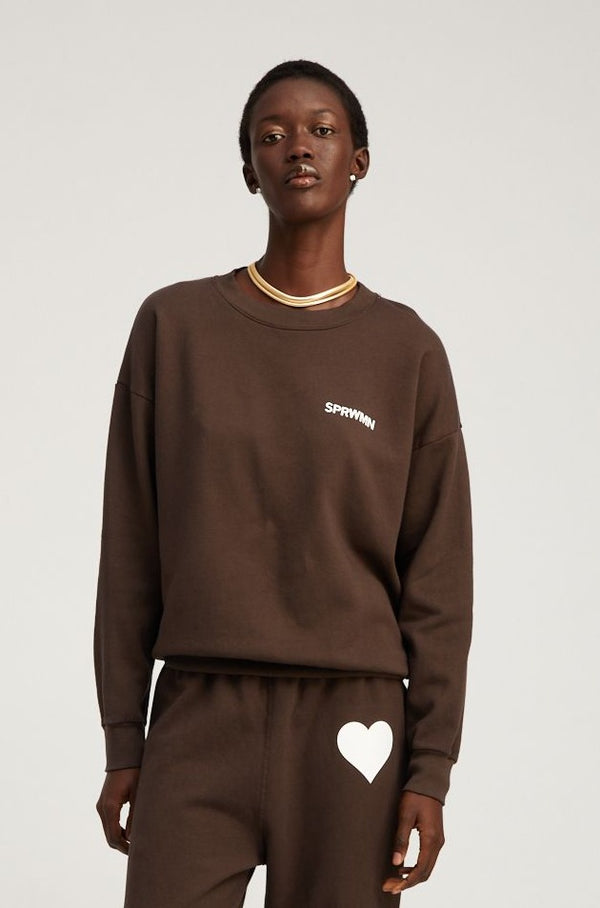 sprwmn Cotton Logo Sweatshirt Americano