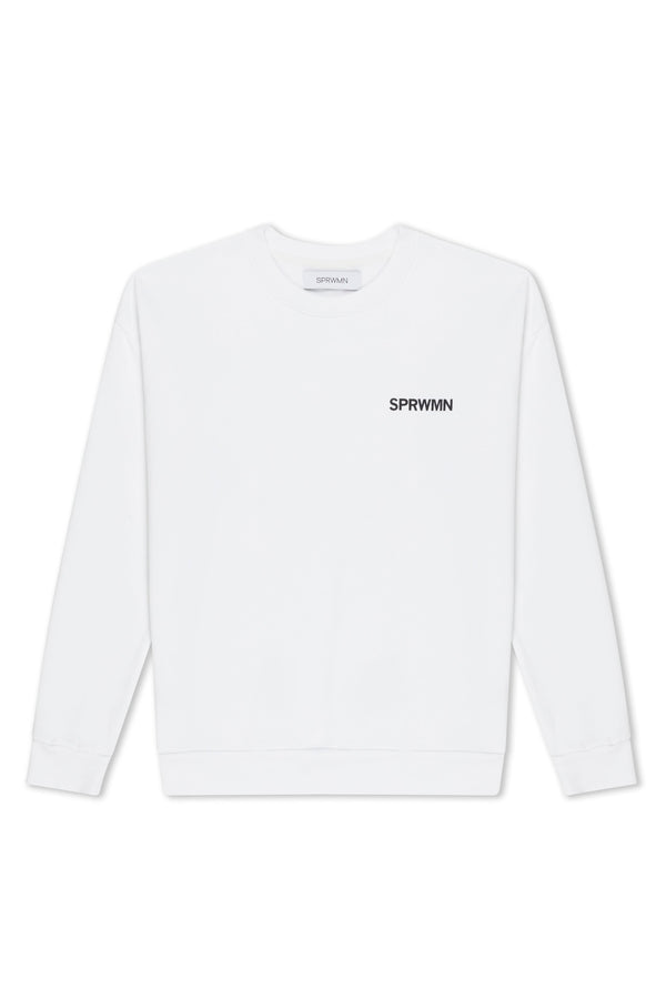 Sprwmn Cotton Logo Sweatshirt White