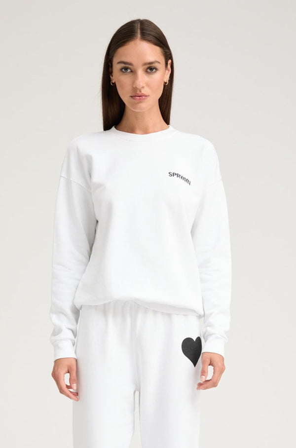 sprwmn Cotton Logo Sweatshirt White