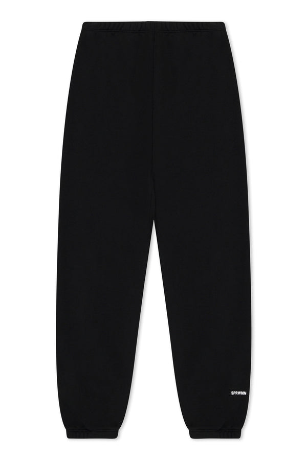 Sprwmn Cotton Mini Logo Sweatpants Black