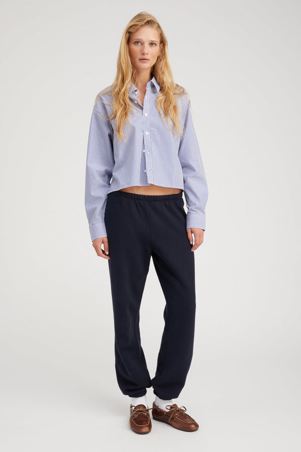 sprwmn Cotton Mini Logo Sweatpants Navy