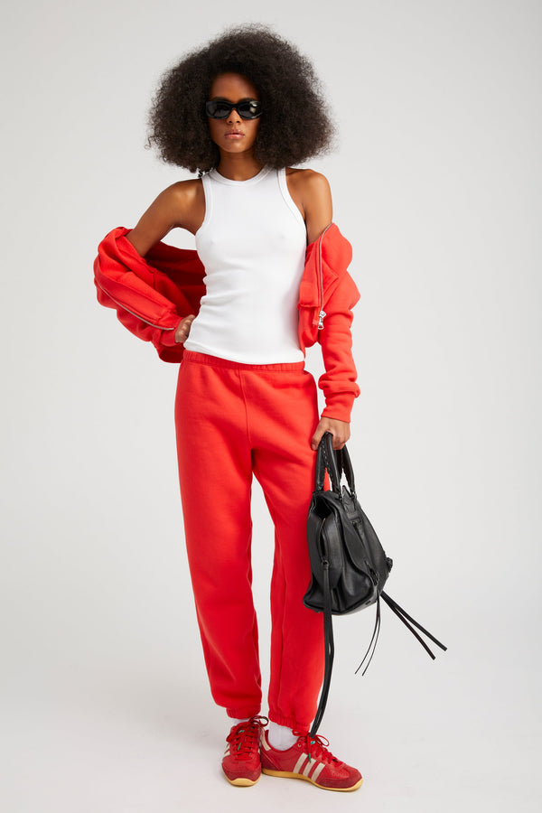 sprwmn Cotton Mini Logo Sweatpants RED