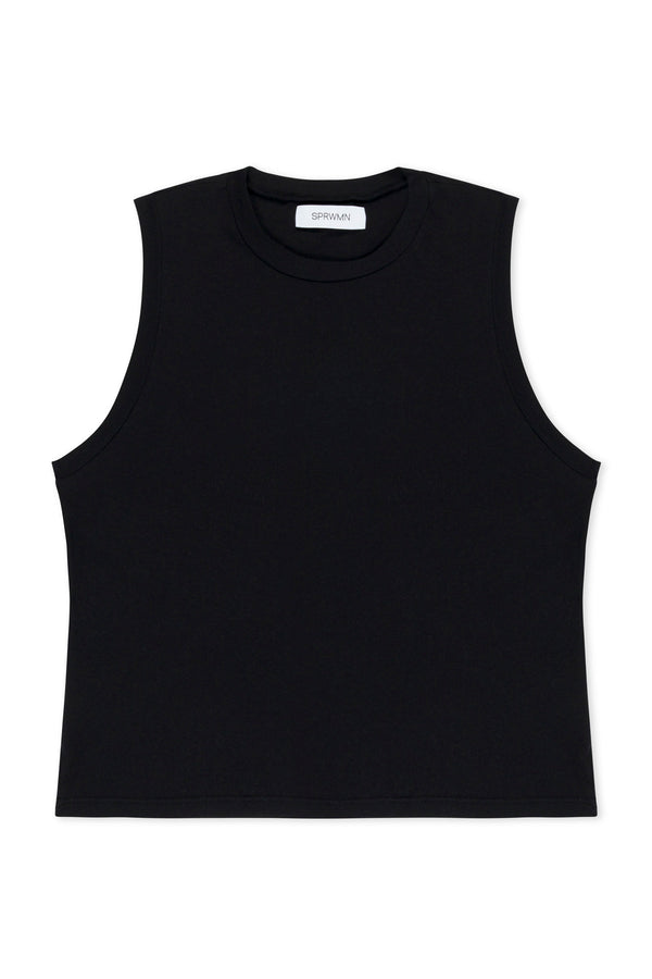 Sprwmn Cotton Muscle Tee Black