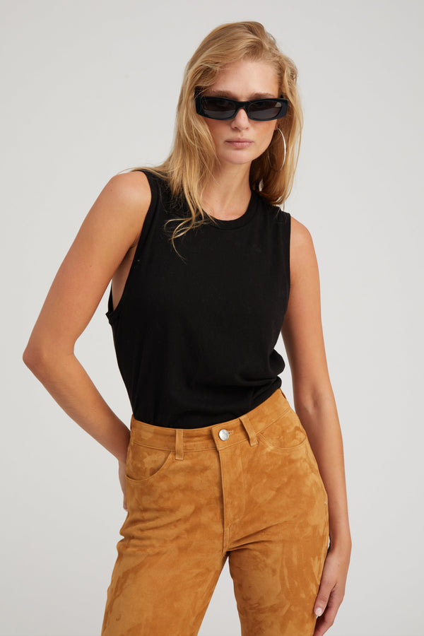 sprwmn Cotton Muscle Tee Black